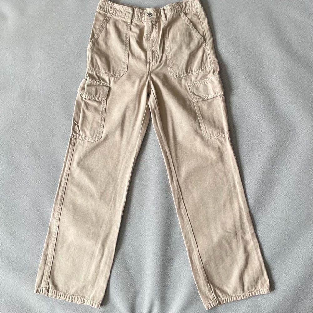 Zara Straight Leg Cargo Khaki Pants Women’s Size 6